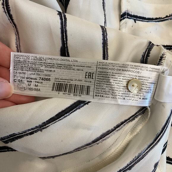 Mango NWOT Striped Wrap Blouse Womens Size 6 White Business‎ Preppy - Picture 8 of 10